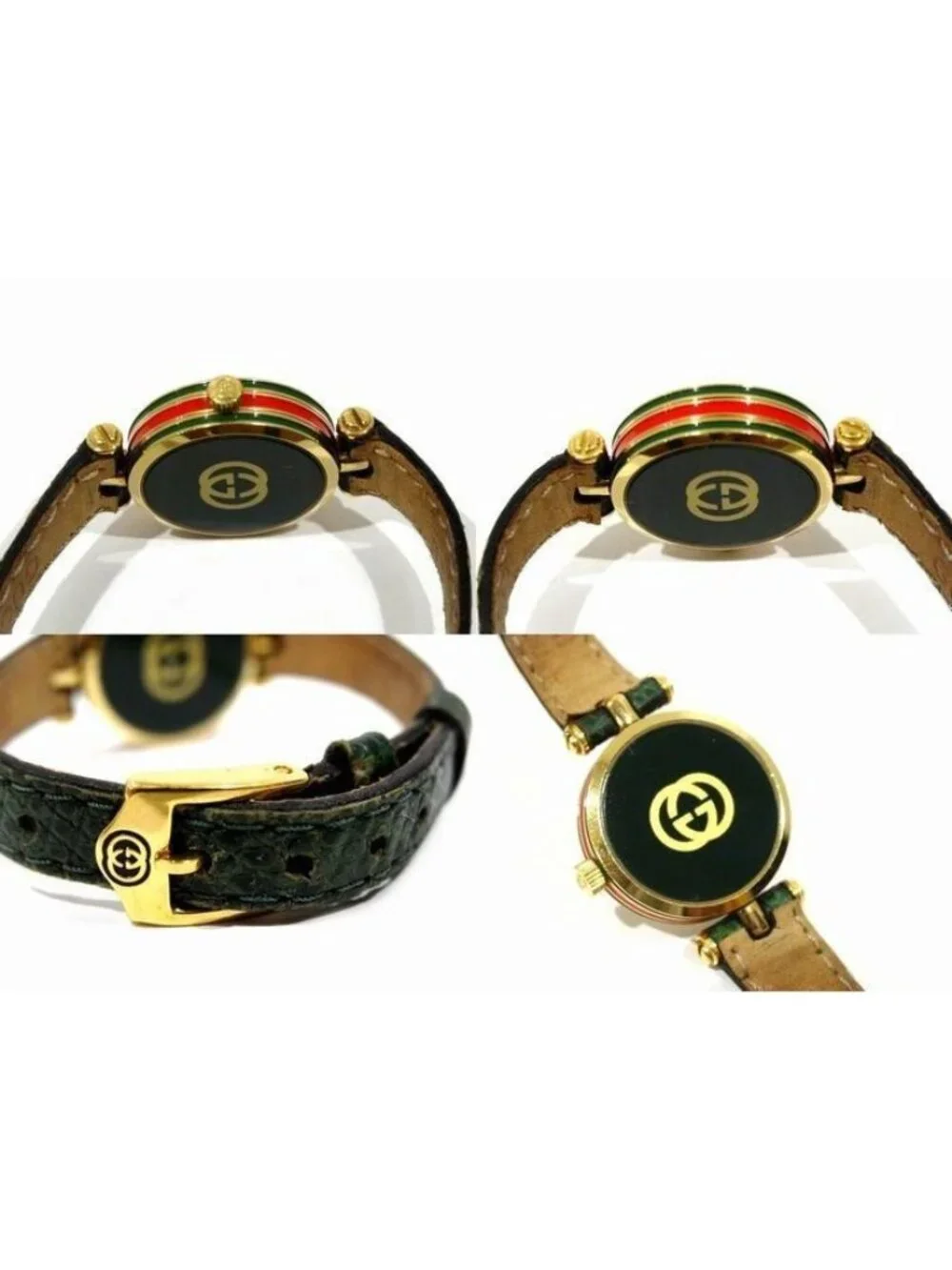 Gucci Watch Antique Quartz Round Dial Sherry Line Leather